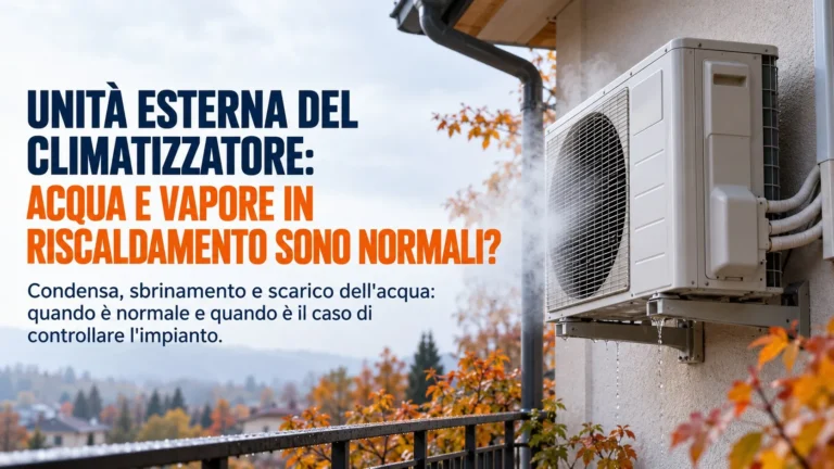 UNITÀ ESTERNA DEL CLIMATIZZATORE: ACQUA E VAPORE IN RISCALDAMENTO SONO NORMALI?